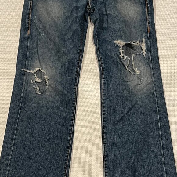 Vintage Y2K True Religion Jeans sz 36 Button Fly Distressed Grunge (READ) - Picture 3 of 12